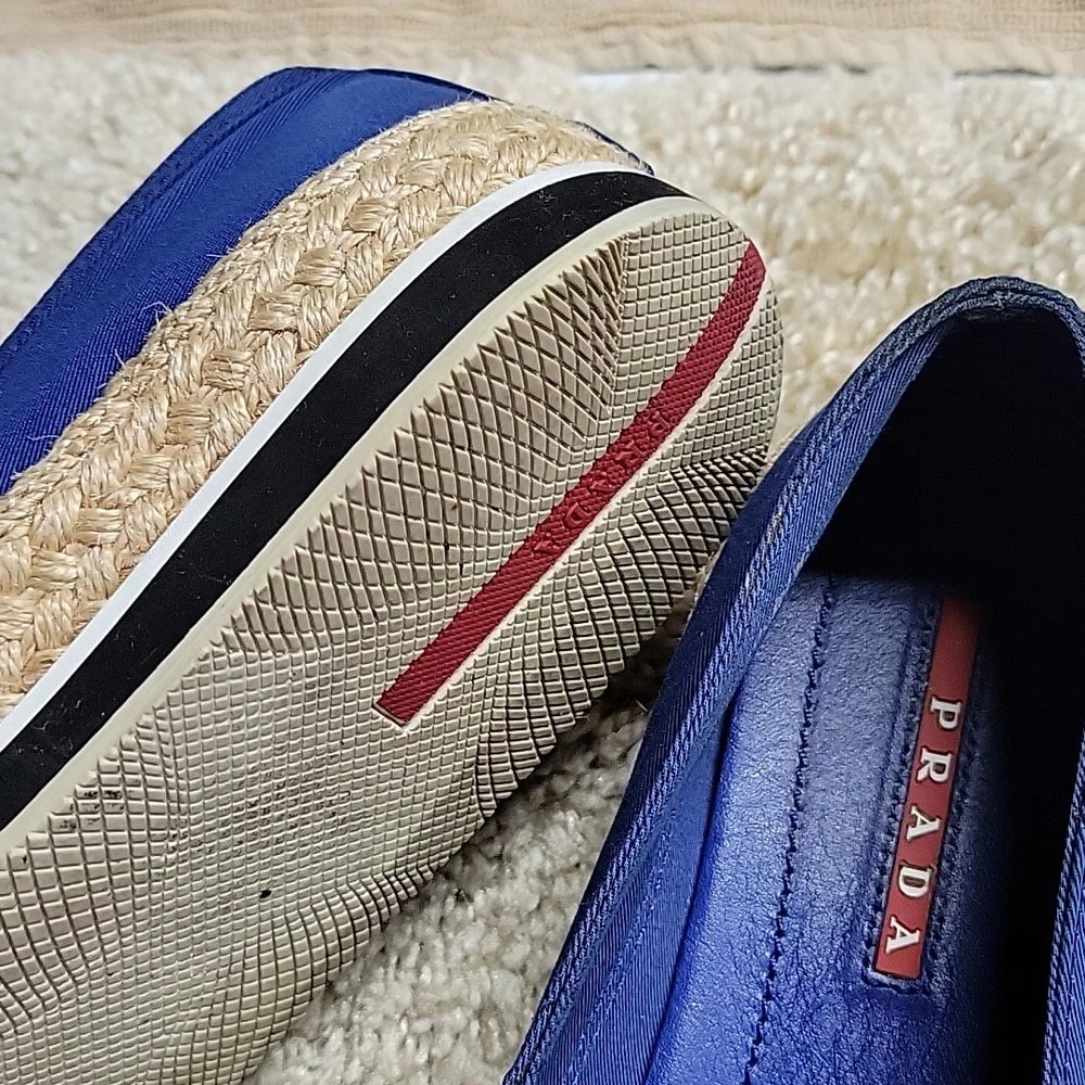 Prada slip on Espadrilles,great used condition shows on Soles, no flaws overall. - Picture 3 of 4
